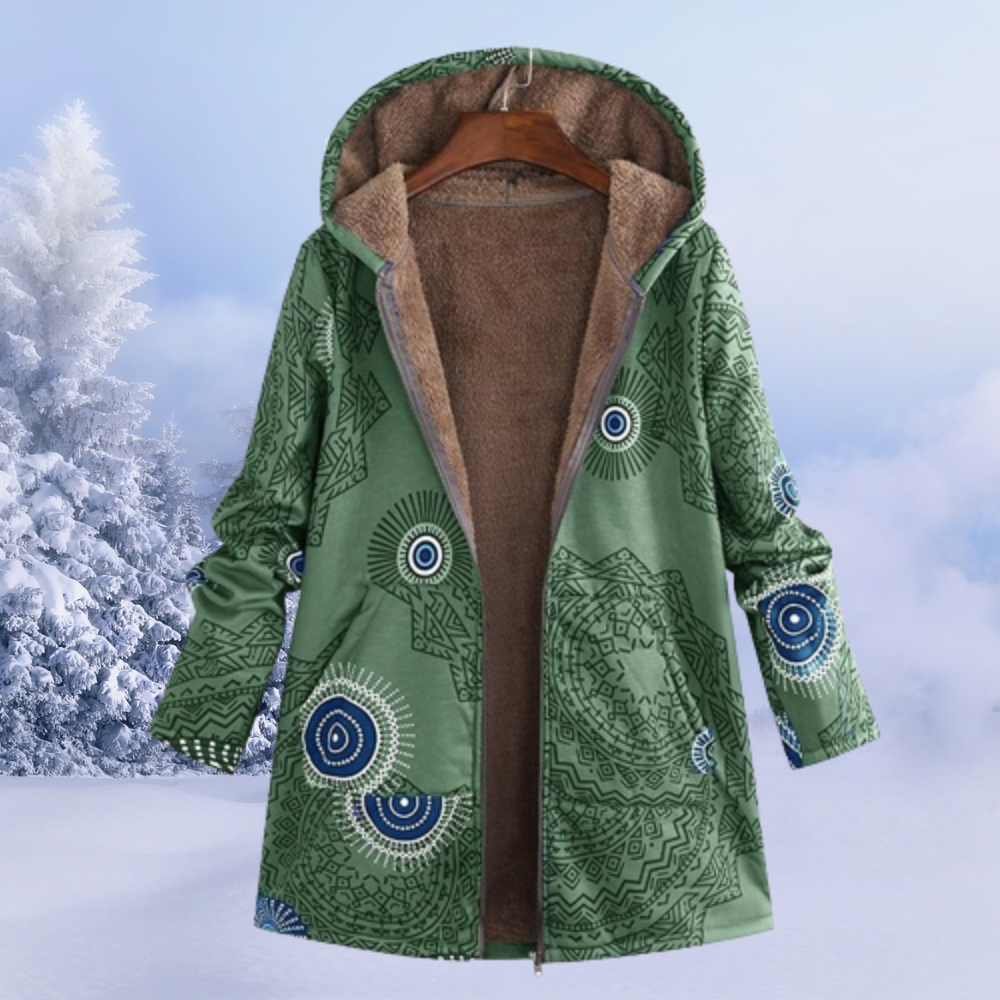 Stylish & warm: Damen lange Steppjacke mit Kapuze. Perfekt als Pufferjacke für kalte Tage im Winter.
