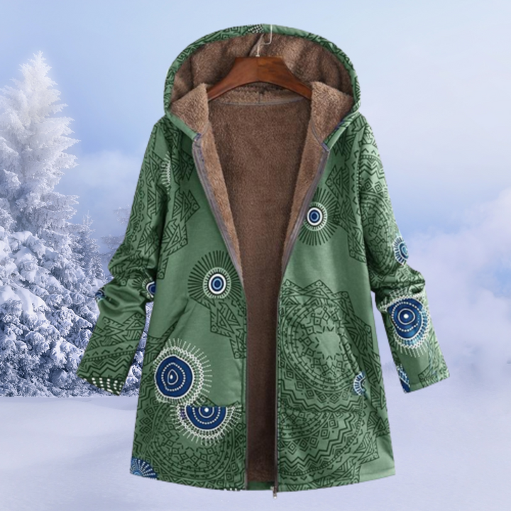 Stylish & warm: Damen lange Steppjacke mit Kapuze. Perfekt als Pufferjacke für kalte Tage im Winter.