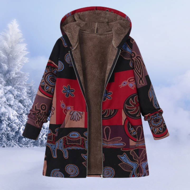 Elegante Damen Pufferjacke mit Kapuze, langer Schnitt. Ideal für Outdoor-Aktivitäten & Wintermode.
