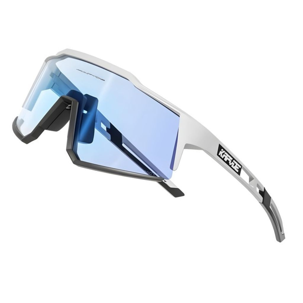 Unisex Fahrrad Sonnenbrille mit photochromen Gläsern für optimalen UV-Schutz beim Radfahren.