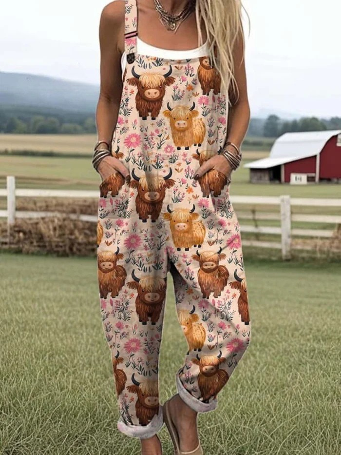 Eleganter Damen Vintage Jumpsuit in legerem Schnitt, ideal für Frühling und warme Sommertage.