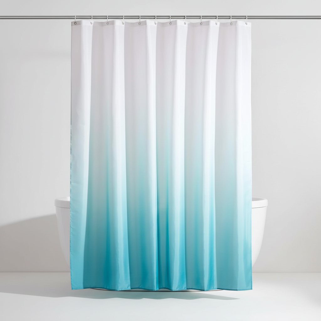 AquaVeil Duschvorhang, verdickt, Polyester, mit Farbverlauf. Wasserdicht und pflegeleicht für jedes moderne Badezimmer.