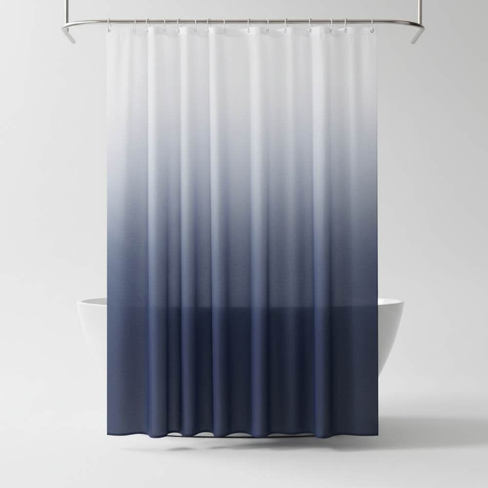 Moderner Duschvorhang mit elegantem Farbverlauf, verdicktes Polyestergewebe, wasserabweisend für stilvolle Badezimmer.