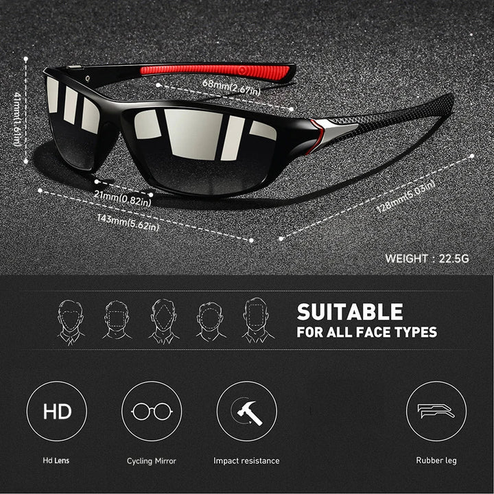 Moderne verspiegelte Herrensonnenbrille Darius, leicht und robust, perfekt für Sport, Freizeit und täglichen Gebrauch.