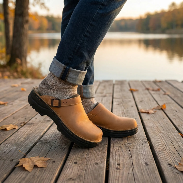 Damen Komfortclogs Fabienne, verstellbar, ergonomisch, für Alltag und Freizeit. Bequeme fußfreundliche Clogs.