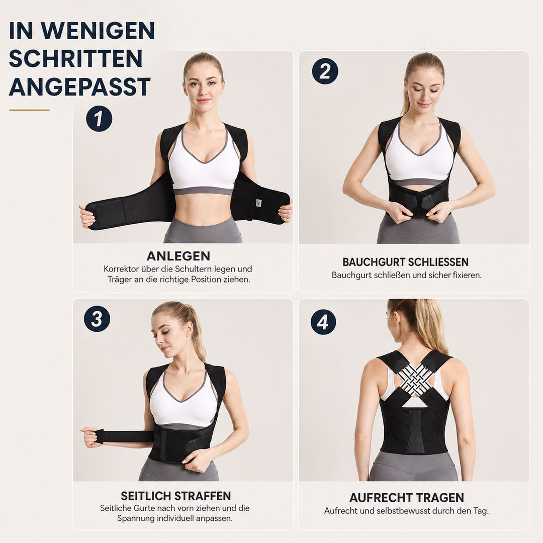 Rückenstütze für verbesserte Körperhaltung & effektive Schmerzlinderung im gesamten Rückenbereich.