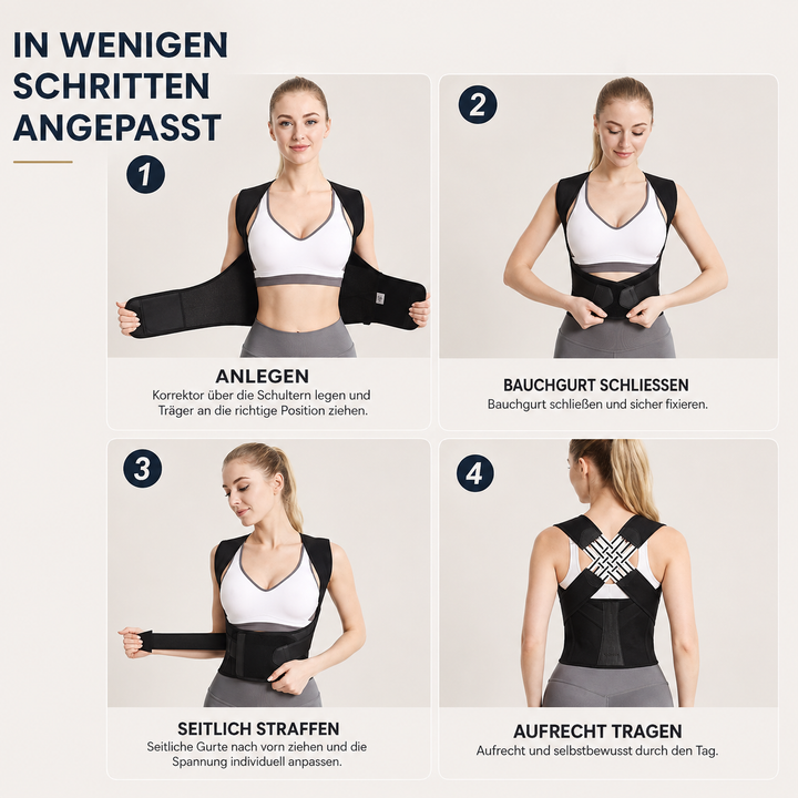Rückenstütze für verbesserte Körperhaltung & effektive Schmerzlinderung im gesamten Rückenbereich.
