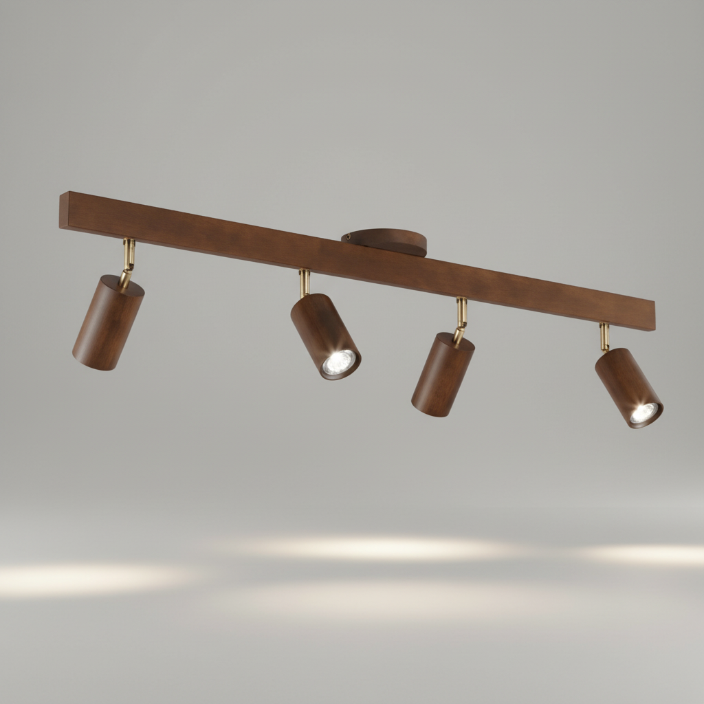 Ecobeam Spotleuchte: Verstellbares Holz-Designelement für stilvolle Wohnkonzepte.