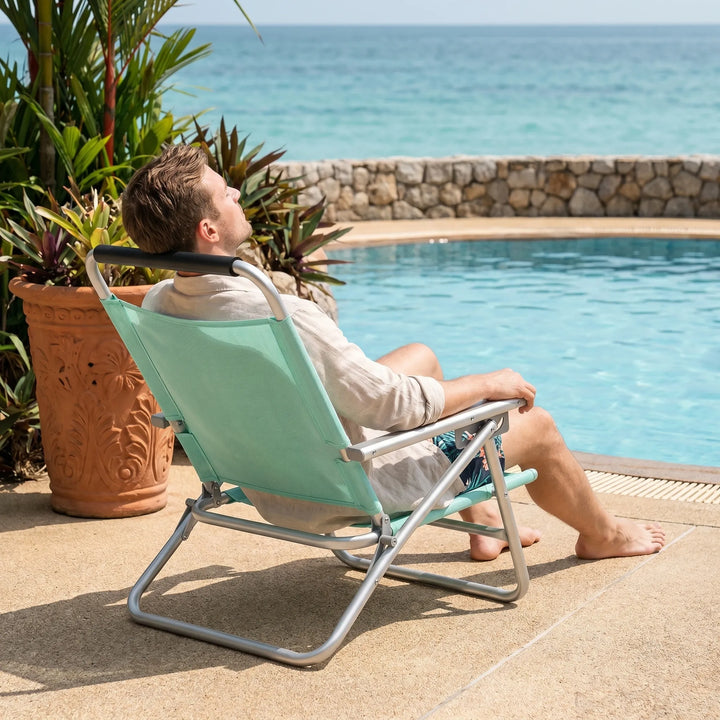 Vielseitiger Klappstuhl für Outdoor, Camping, Strand und Garten. Robust, verstellbar und leicht zu verstauen.