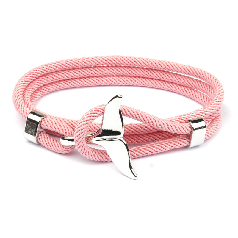 Unisex Fischschwanz Armband "AnchorBlue". Maritim, verstellbar, blaues geflochtenes Seil für Freizeit.