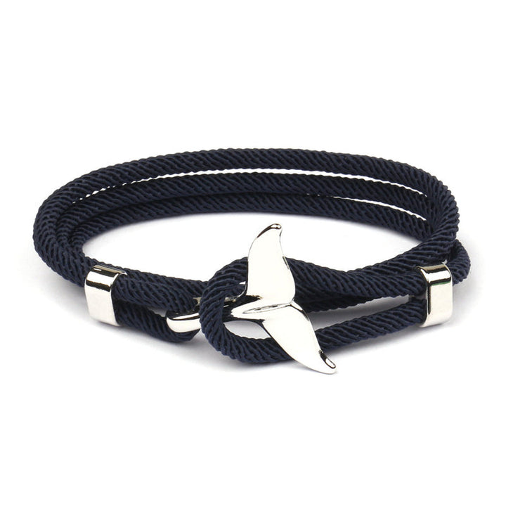 Geschenkidee: Maritimes Unisex Armband "AnchorBlue" mit Anker. Verstellbares blaues Edelstahl Seil.