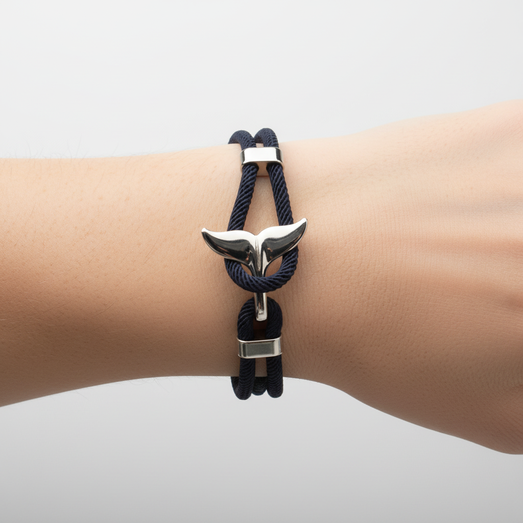 Stylisches Unisex Armband "AnchorBlue" mit Anker. Maritim, verstellbar, geflochtenes blaues Seil.