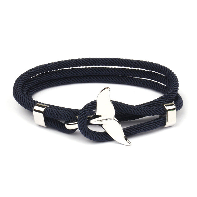 Verstellbares maritimes Armband "AnchorBlue" mit Anker. Unisex, blaues Seil, robustes Design.