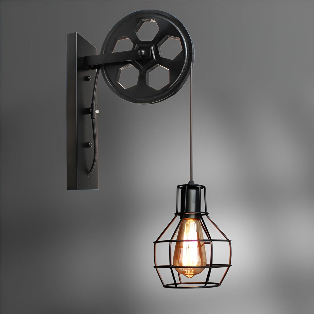 Vintage Industrie Wandlampe mit LED-Beleuchtung. Stilvolles Retro-Design, ideal für Wohnzimmer und Flur.