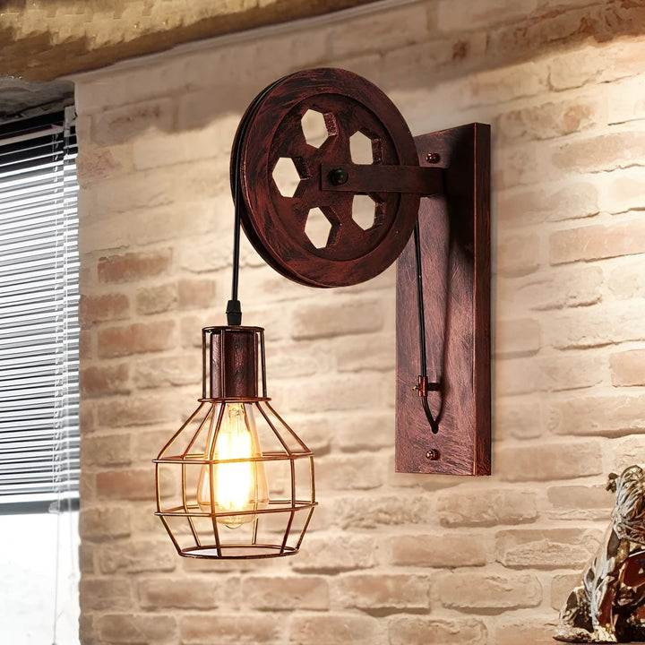 Industrielle Wandlampe aus Metall, rustikales Vintage-Design. Dekorative LED-Leuchte für stilvolle Innenräume.