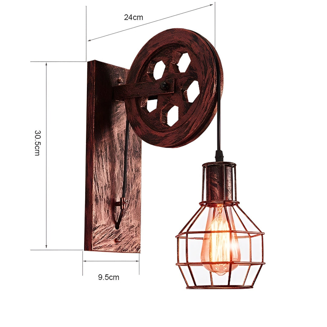 Stilvolle Industrie-Wandlampe aus Metall mit mattem Finish. Vintage LED-Beleuchtung für Flur und moderne Einrichtung.