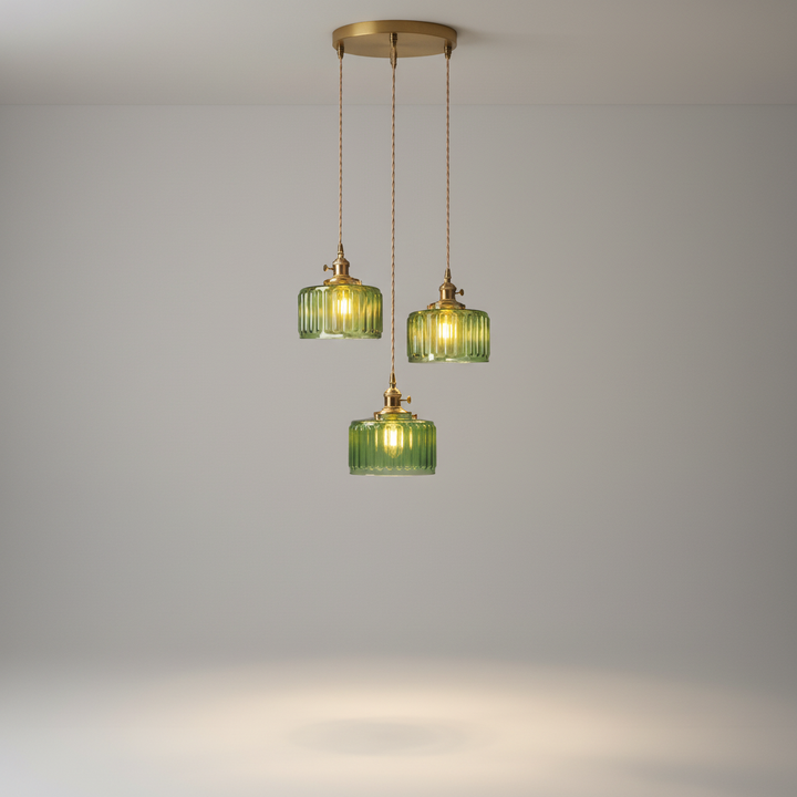 Vintage Glas Deckenlampe, ideal als Pendelleuchte für gemütliches Licht in Wohn- und Esszimmer.