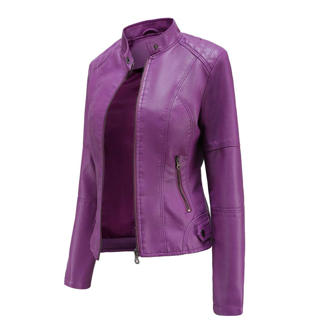Leichte Damen Übergangsjacke mit schützendem Hochkragen & Reißverschluss für kühle Tage im Frühling.