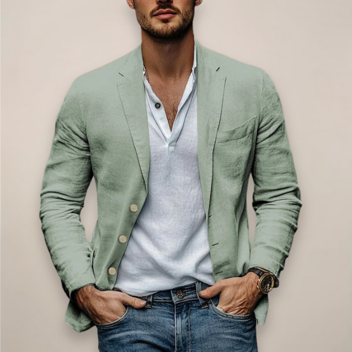 Leichter, stilvoller Freizeitblazer für Herren. Perfekt für elegante Frühlings- & Sommer-Outfits.