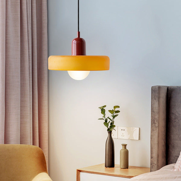 Exklusive Deckenleuchte im Bauhausstil, Buntglas-Design, einstellbare Lichtlösung.