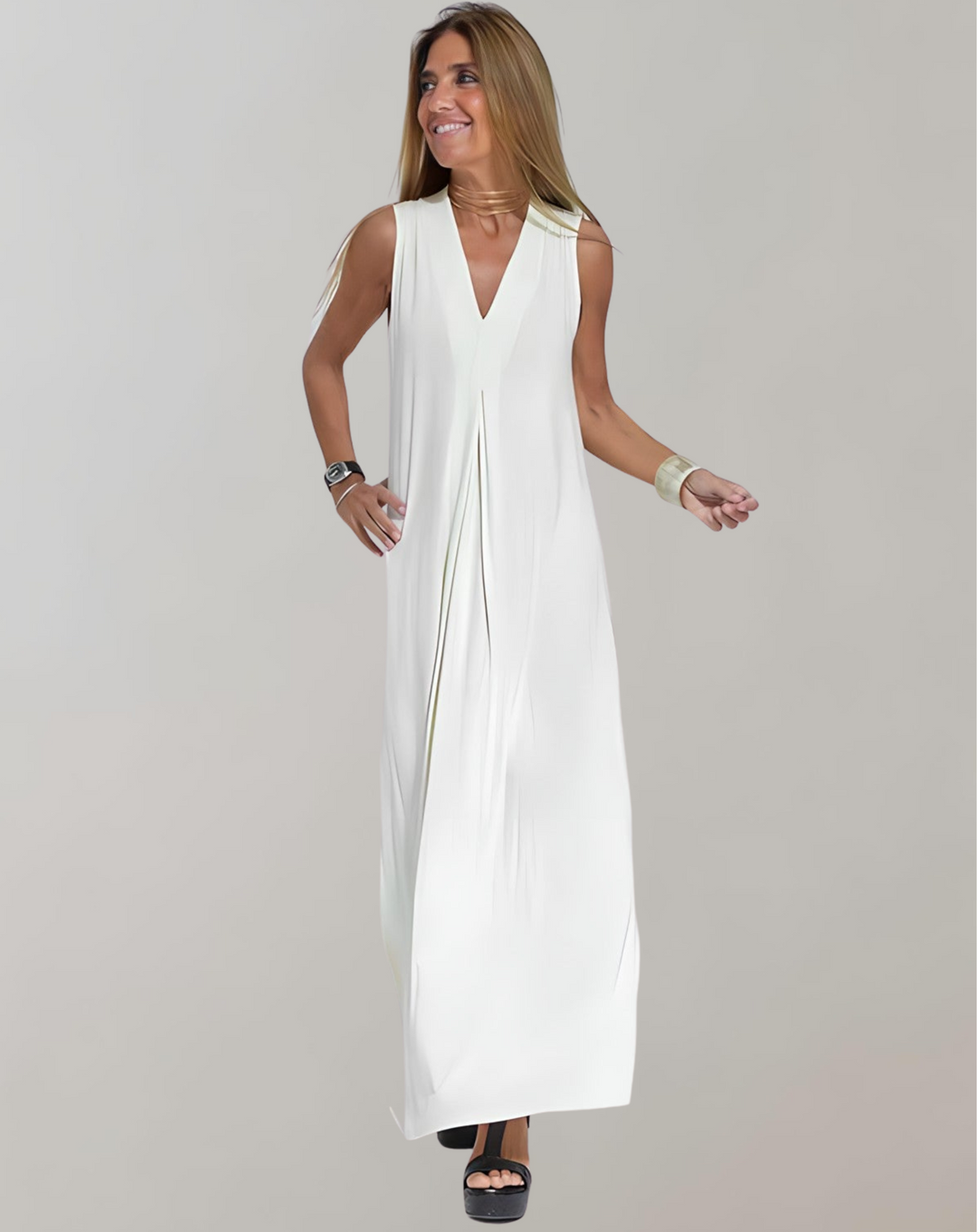 Elegantes Damen V-Ausschnitt Slim Fit Kleid, perfekt für Sommerurlaub, Strand, Party. Vielseitig & modern.