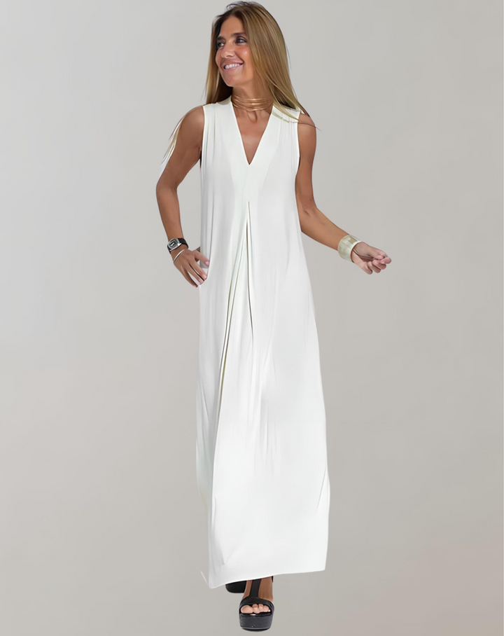 Elegantes Damen V-Ausschnitt Slim Fit Kleid, perfekt für Sommerurlaub, Strand, Party. Vielseitig & modern.