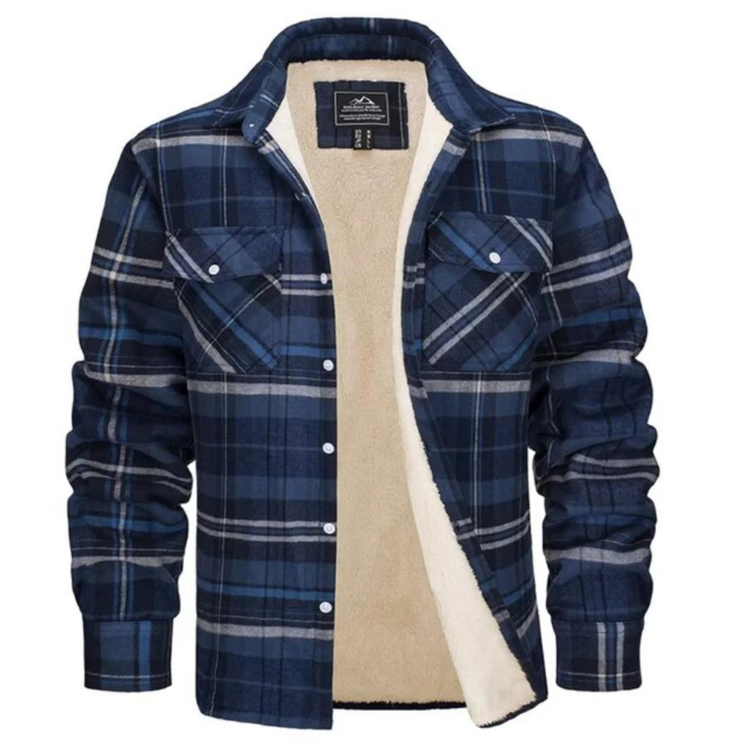 Maskuline Herren Karo-Jacke "Arvid" mit Fleecefutter, ideal für Freizeit & Outdoor an kalten Wintertagen.