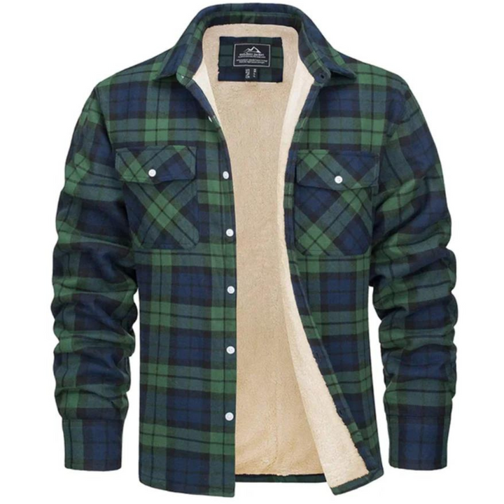 Robuste Herren Outdoorjacke "Arvid" kariert, fleecegefüttert für Wärme & Komfort in Herbst & Winter.