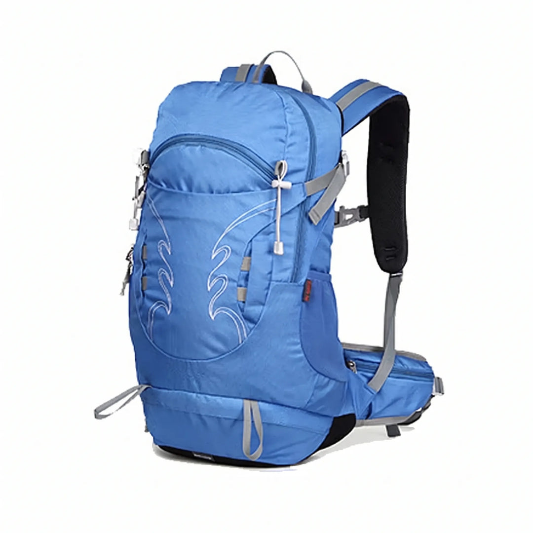 Frontansicht: 30L Herren Wanderrucksack mit Kompressionsriemen für optimales Packvolumen.