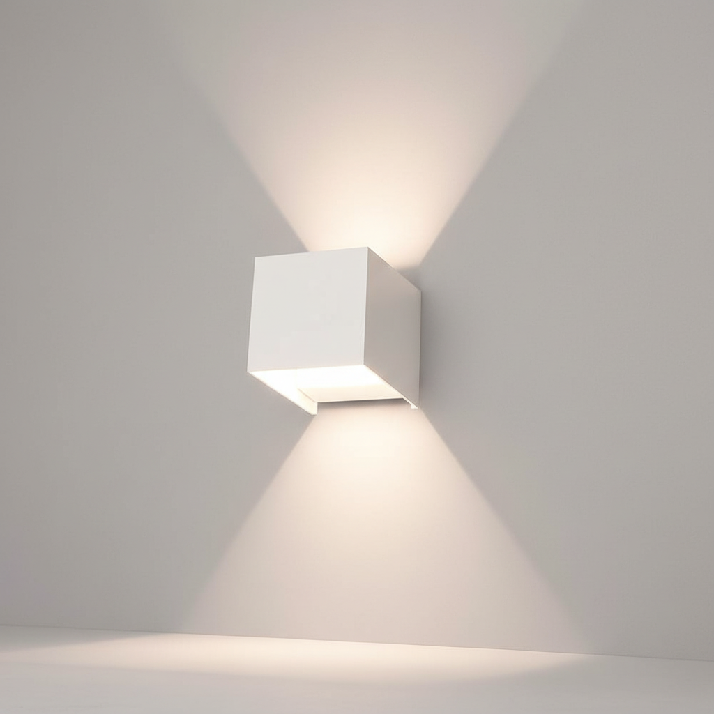 Elegante, kabellose LED Wandleuchte LumaCube. Dimmbares Akku-Licht für zeitgemäßes Design und vielseitige Innenräume.