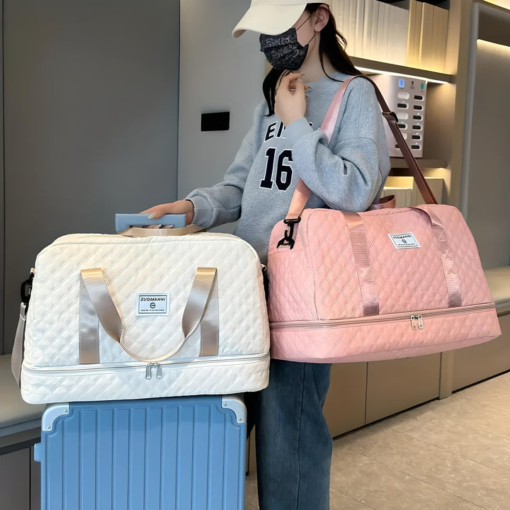 Hochwertige Reisetasche Damen: Stilvoller Weekender, wasserdicht, mit intelligenten Fächern für Business & Freizeit.
