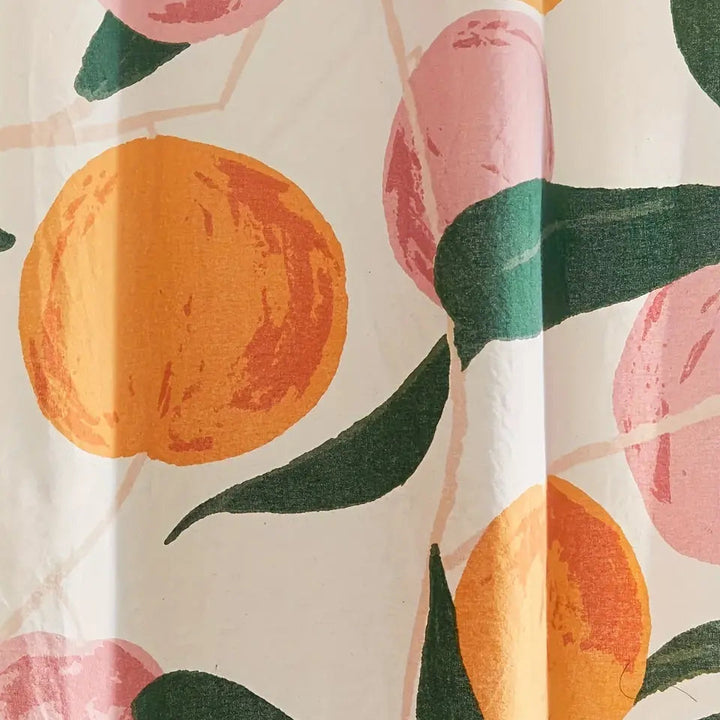 Hochwertiger Polyester-Duschvorhang mit zartem Pfirsichmuster; wasserabweisendes Textil für langanhaltende Freude.