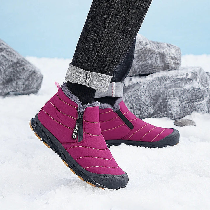 Orthopädische Herren Schneestiefel, knöchelhoch, mit effektiver Fußgewölbestütze für gesunden Gang.