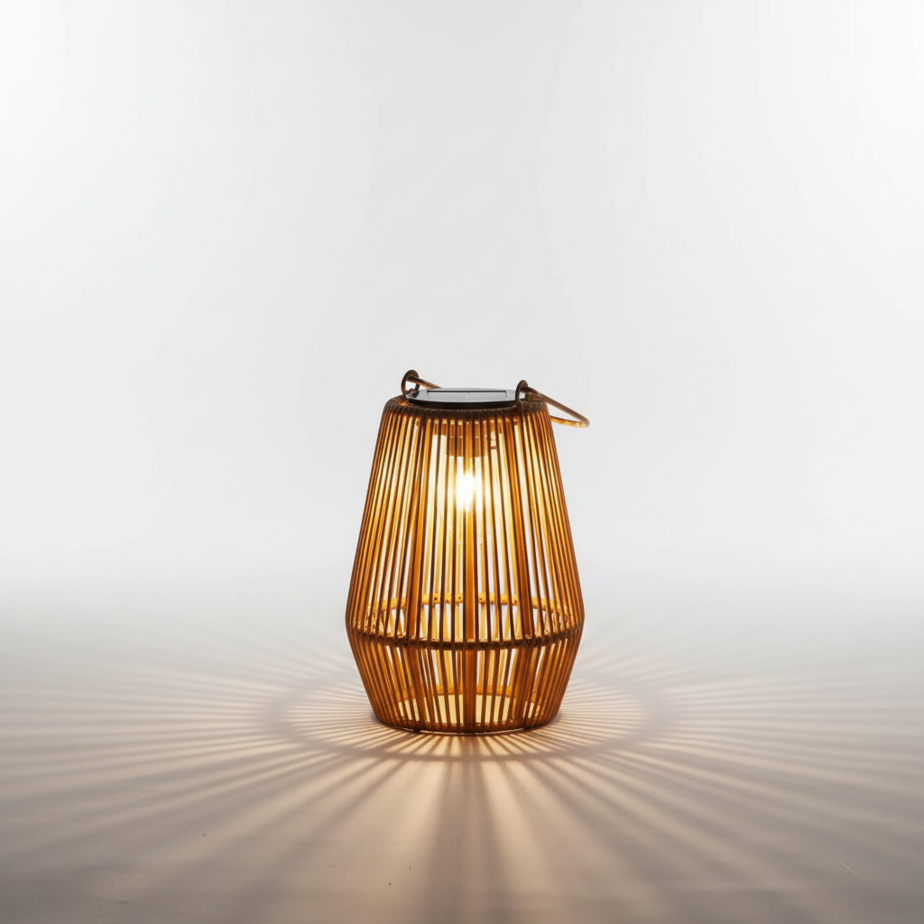 Stilvolle Solarlampe Außen mit Rattan-Design für Garten & Terrasse, wasserdichtes LED-Licht für stimmungsvolle Ambiente.