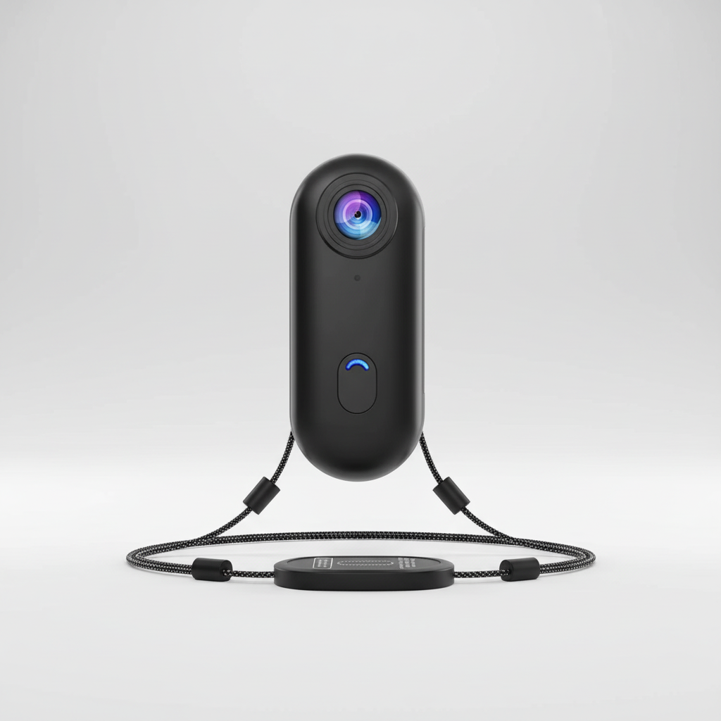 Wasserdichte Mini-Sportkamera PocketEye für hochauflösende freihändige Videoaufnahmen im Freien.