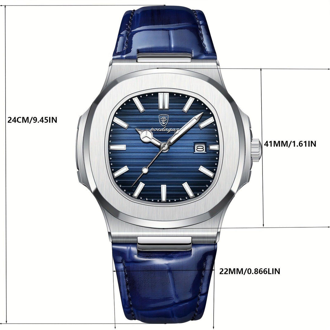 Robuste und wasserresistente Herrenuhr mit kratzfestem Hardlex-Glas.