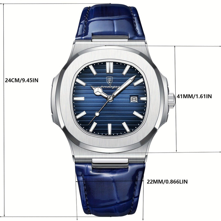 Robuste und wasserresistente Herrenuhr mit kratzfestem Hardlex-Glas.