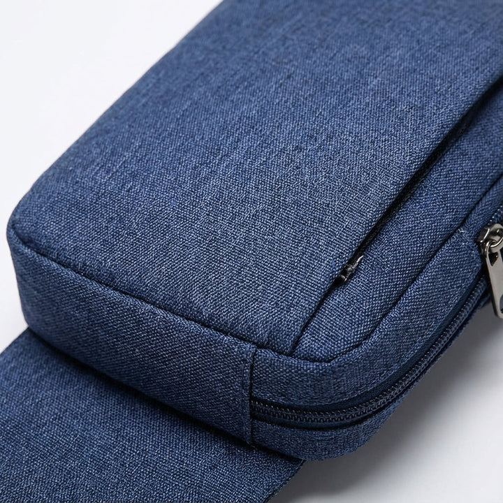 Praktische Unisex Umhängetasche mit vielen Fächern, wasserabweisend, als Brusttasche für Freizeit & Sport.