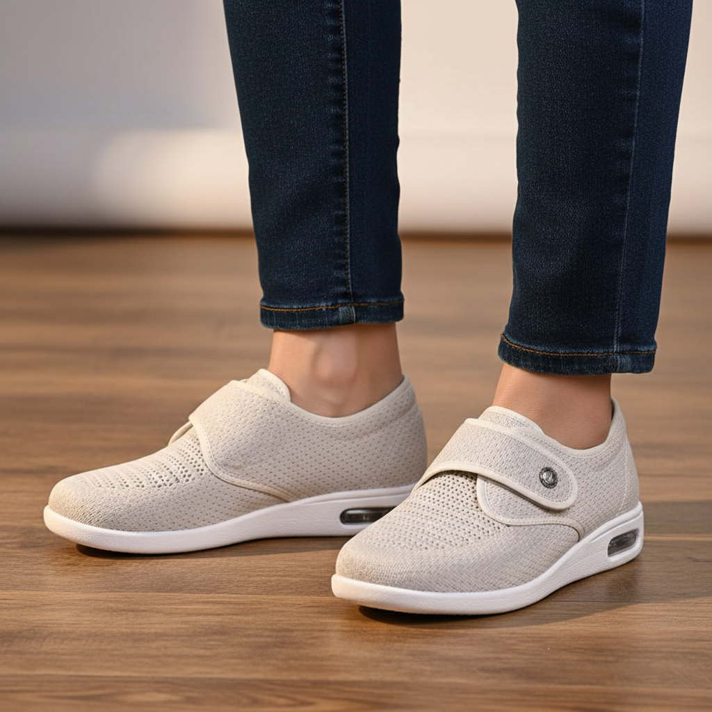 Damen Sneaker Esmeralda mit weichem, gepolstertem Fußbett für optimalen Komfort und weite Passform.