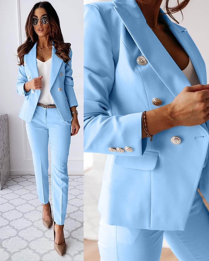 Detailaufnahme: Elegante Damenhose, passend zum Blazer, bildet einen stilvollen Hosenanzug für Büro und Festlichkeiten.