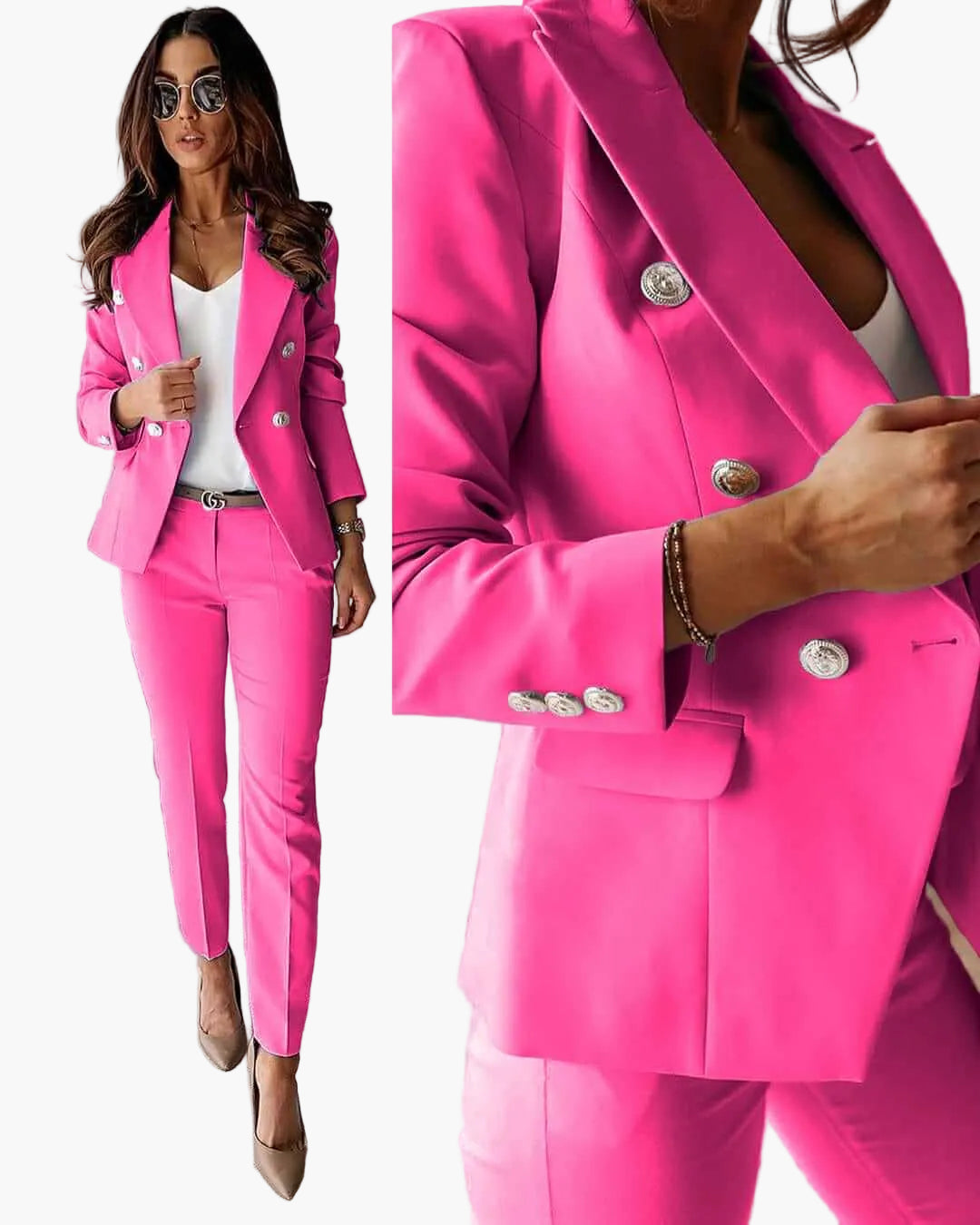 Professioneller Damen Zweiteiler: Schicker Blazer und passende Hose für einen eleganten Business Look.