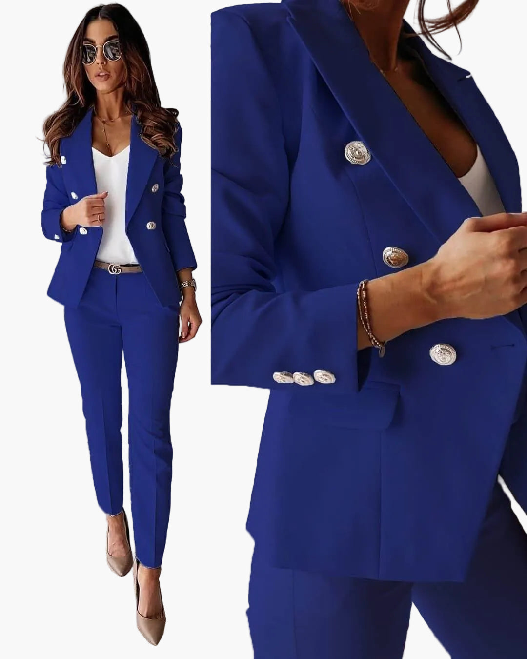 Hochwertiger Frauenanzug mit passgenauem Blazer & Hose für einen souveränen Business-Auftritt.