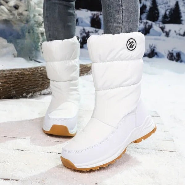 Warme Damen Winterstiefel; gefütterte Schneestiefel mit seitlichem Reißverschluss, ideal für Outdoor.