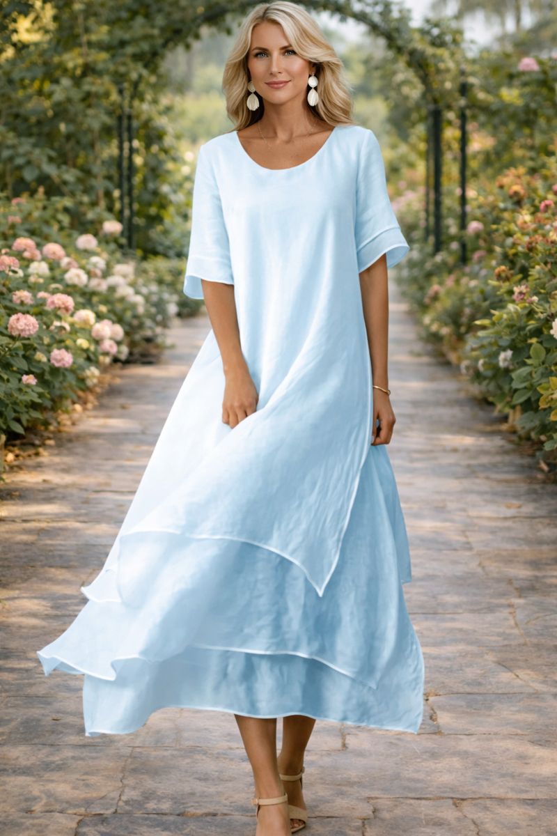 Elegantes gestreiftes Damen Midikleid, passend für legere und festliche Anlässe, ein wahres Alltagskleid.