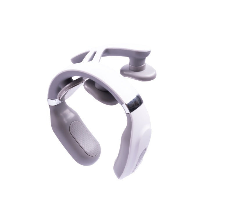 Ergonomisches Nackenmassagegerät mit einstellbarer Wärme & Vibrationsintensität für individuelle Wellness.