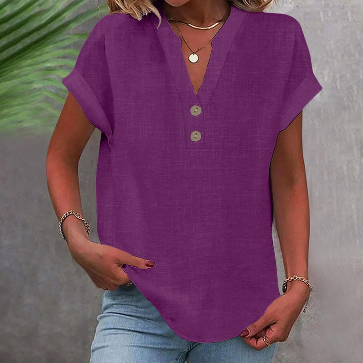Bequemes Damen Longshirt für Freizeit, lockere Passform, V-Ausschnitt, luftig und lang geschnitten.