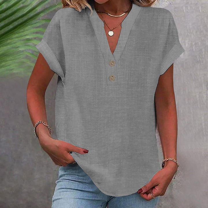 Weiches Damen Longshirt mit V-Ausschnitt, bequem und atmungsaktiv, ein Must-have für den Sommer.