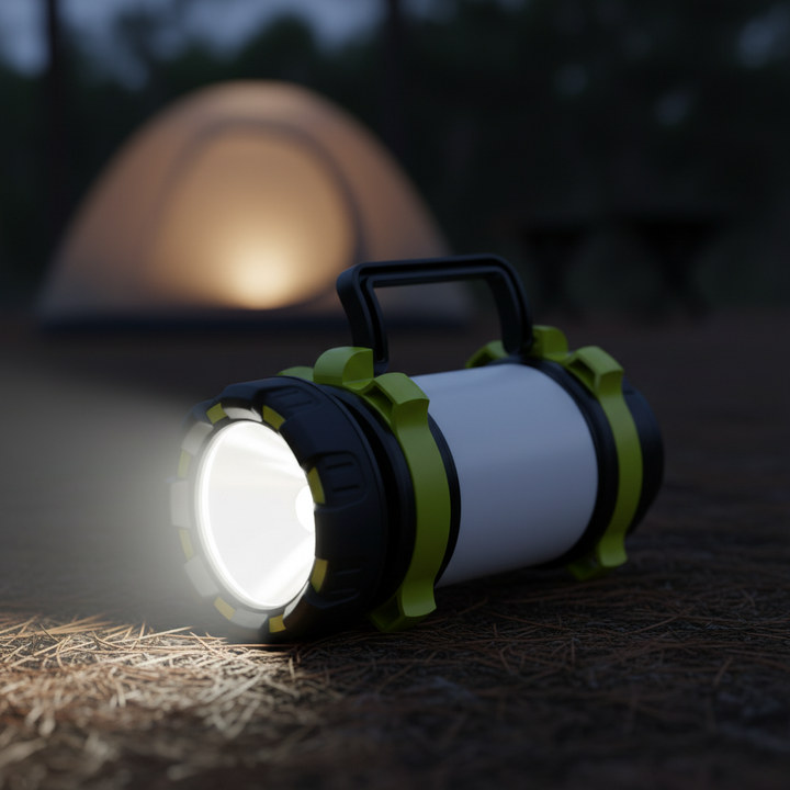 CampVista wiederaufladbare LED-Campinglaterne, tragbar für Zelt, Outdoor-Abenteuer & Notfälle.