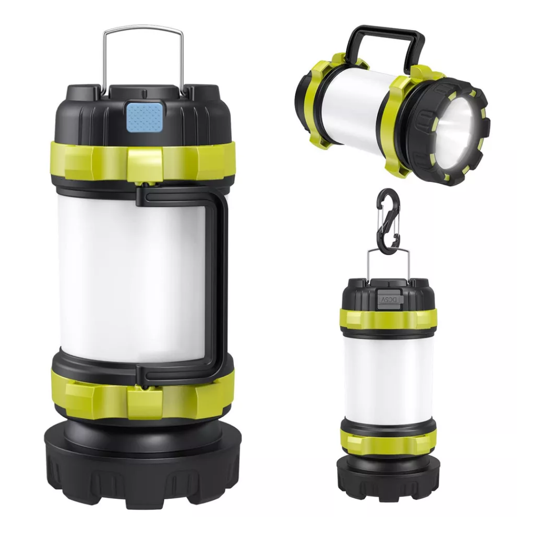 Tragbare CampVista LED-Laterne, wiederaufladbar, robustes Design für Camping, Outdoor & Wanderzubehör.