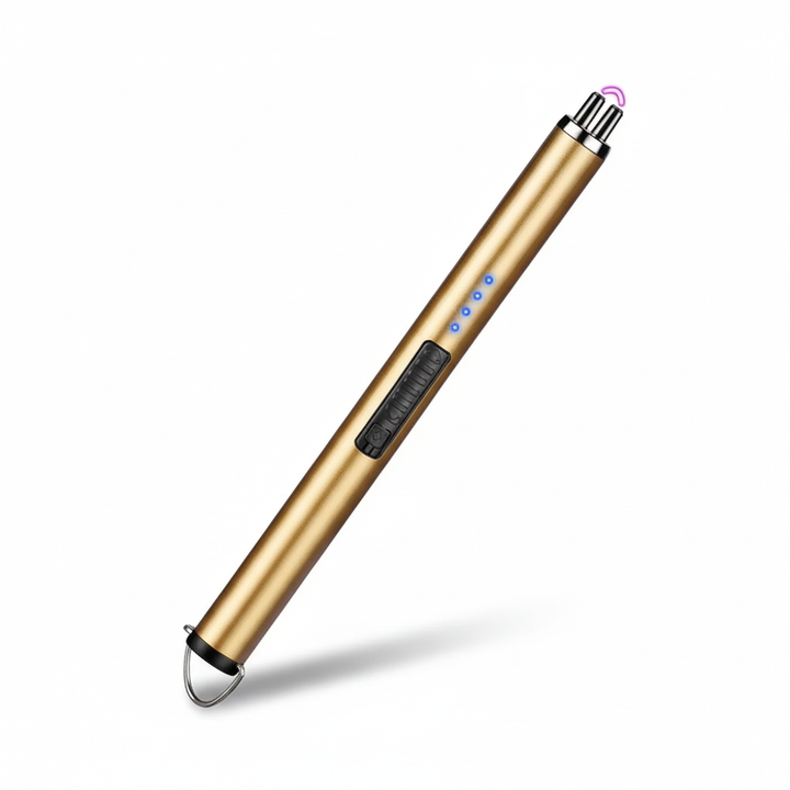 Elegantes weißes wiederaufladbares Plasmafeuerzeug, windfest, flammenlos, modernes USB-Feuerzeug.